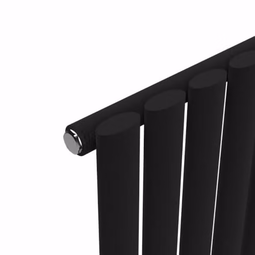 Lux Heat Black Oval Horizontal Single Panel Designer Steel Radiator, H 60 cm x W 54 cm – 3