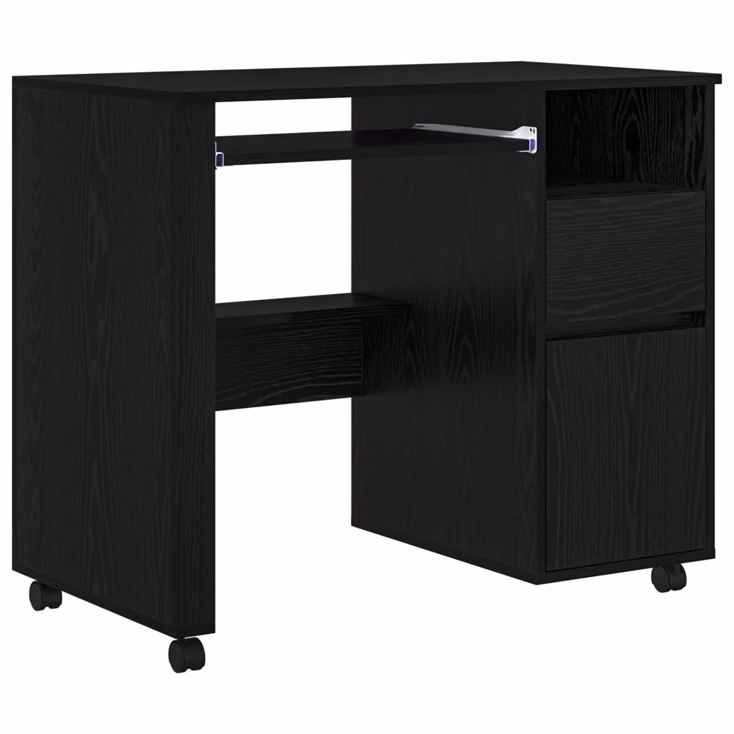 Berkfield Home Black Oak Computer Desk in Black Oak and Metal – 2