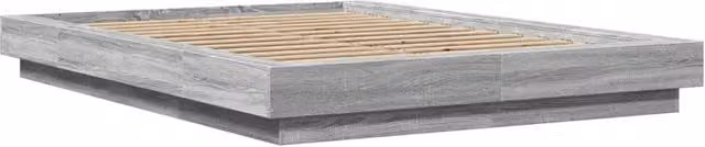 Berkfield Home Modern Bed Frame in Grey Sonoma, W/D/H: 190 x 140 x 23 cm – 1