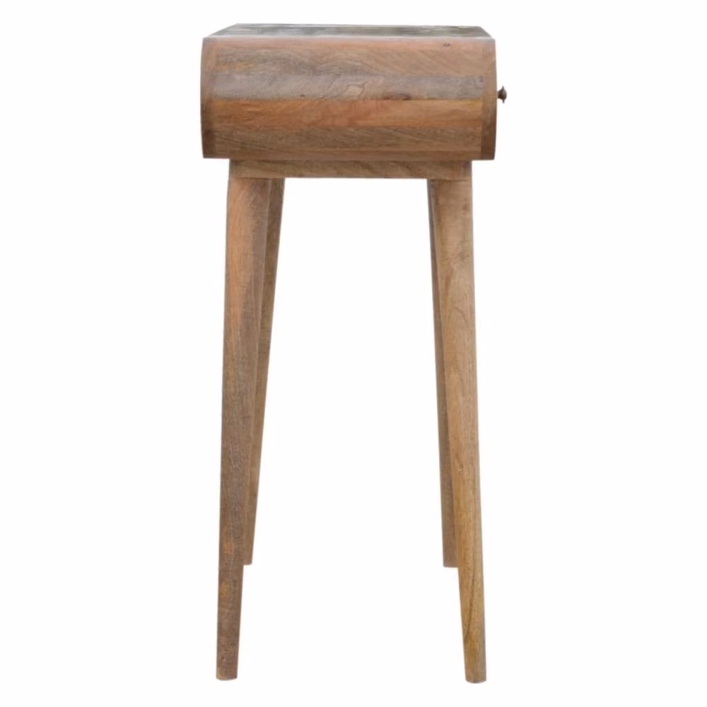 STILVORA Mid-Century Mango Wood 2 Drawer Console Table in Brown – 4