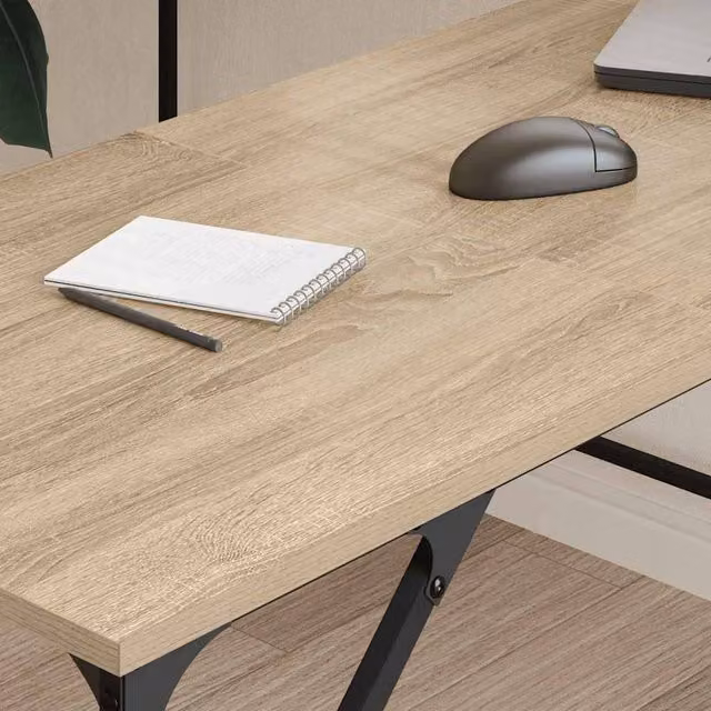 Berkfield Home Writing Desk in Sonoma Oak, Brown, W/D/H: 149 x 149 x 75 cm – 1