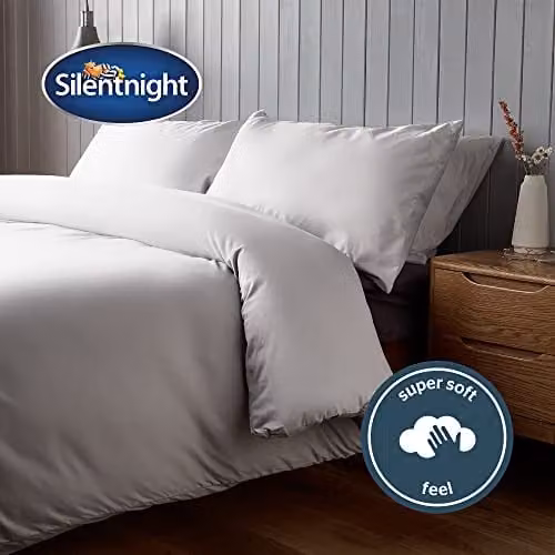 Silentnight Supersoft Microfibre Duvet Cover and Pillowcase Set, Double, White – 2