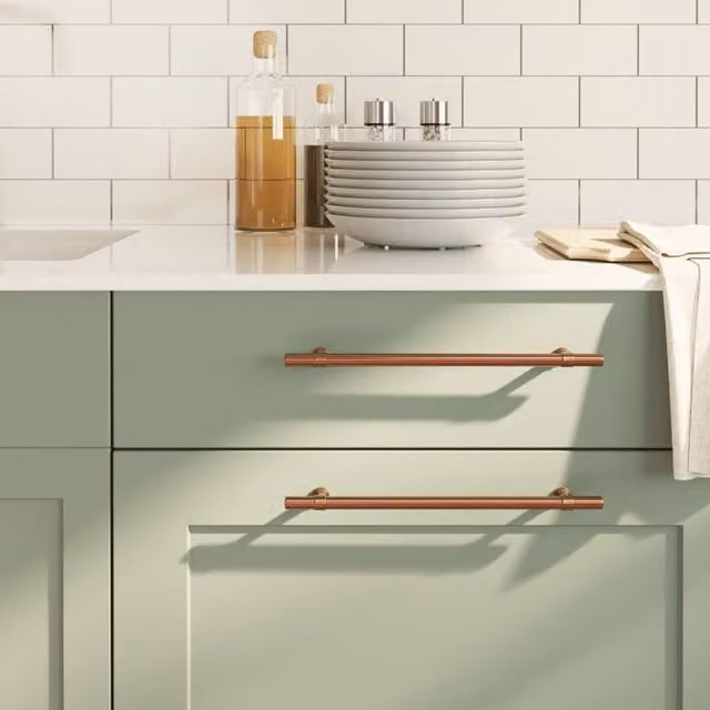 Berkfield Home Stainless Steel Cabinet Handles, 5 Piece Set in Bronze Brown, Length: 22.4 cm