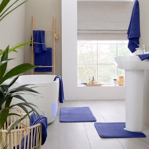Catherine Lansfield Pair of Fluffy Cotton Bath Sheets in Blue – 4