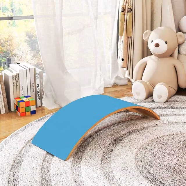 AIYAPLAY Wooden Balance Board with Felt in Blue