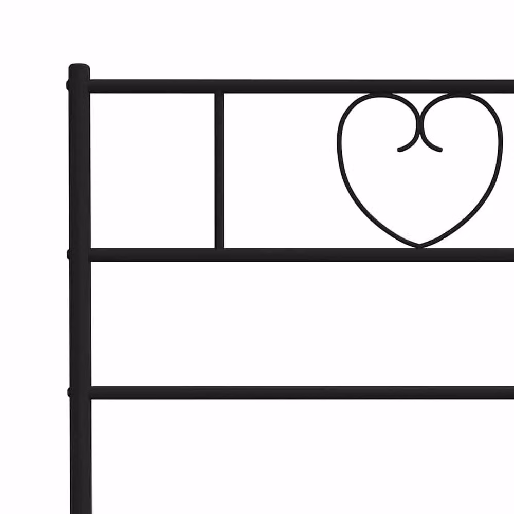 Berkfield Home Metal Bed Frame with Headboard in Black, W/D/H: 100 x 200 cm – 4