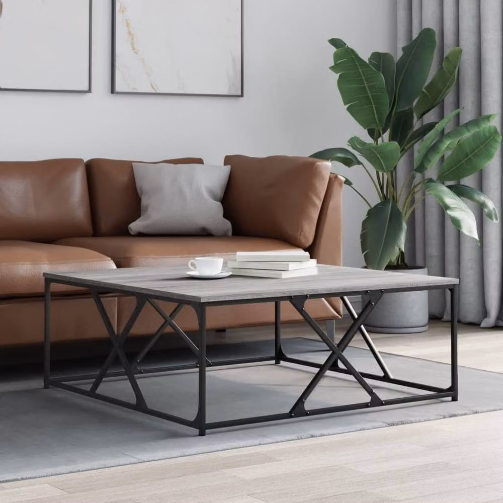 Berkfield Home Grey Sonoma Decorative Coffee Table, W/D/H: 100 x 100 x 40 cm – 2