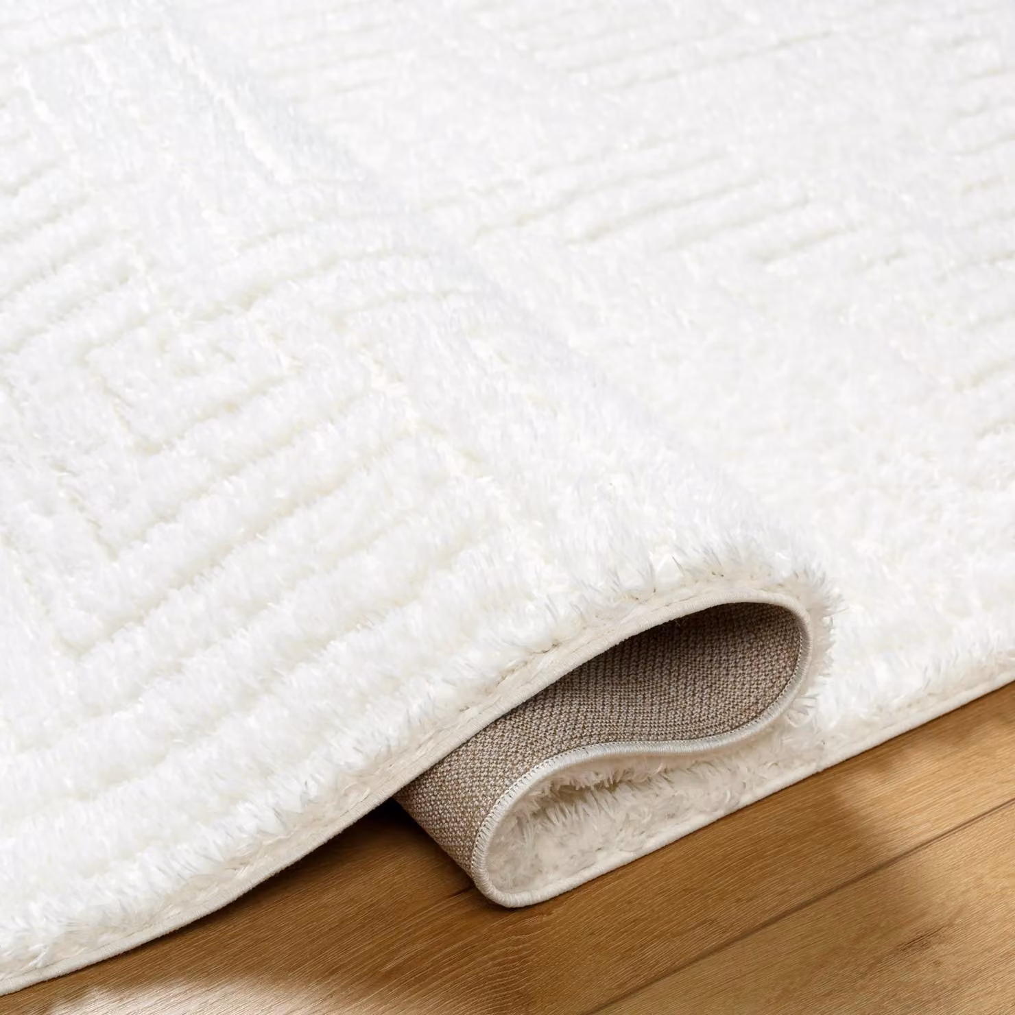 Livabliss Nomadic Shaggy Ivory Modern Abstract Soft Plush Pile Rug W: 200 cm, D: 275 cm – 2