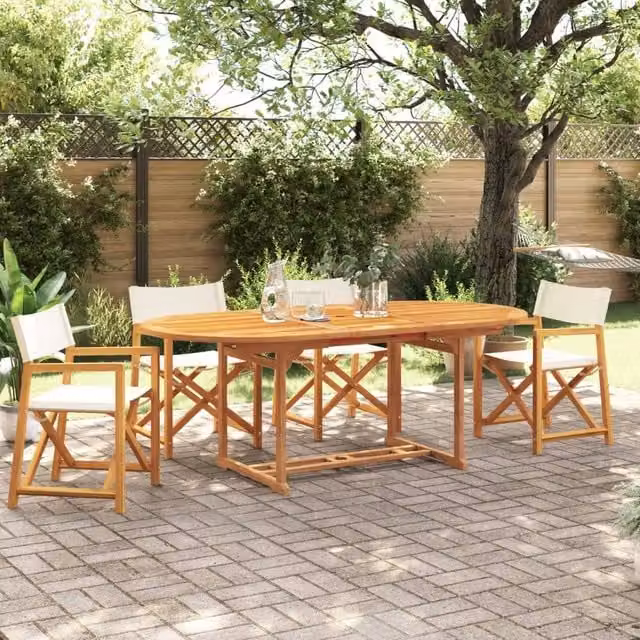 Berkfield Home 4 Piece Folding Acacia Wood Garden Chairs in White – 1