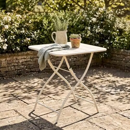 Core Products Rimini Folding Bistro Table, Powder-Coated Alloy Steel Garden Dining Table, W/D: 60 x 60 cm, H: 73.5 cm – 2