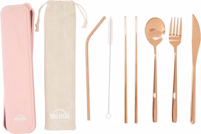 Orsina 6 Piece Rose Gold Coated Stainless Steel Cutlery Set with Case