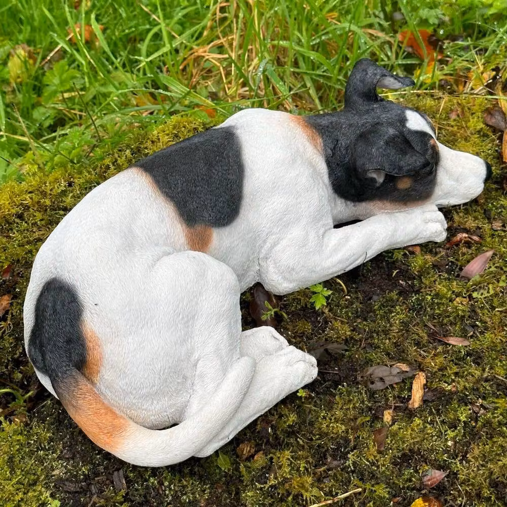 Animal Crackers Jack Russell Terrier Figurine, White and Multicolour Resin Memorial Decoration, Length: 46 cm – 5