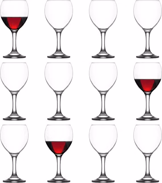LAV TR Transparent Wine Glasses, 260 ml, Pack of 12