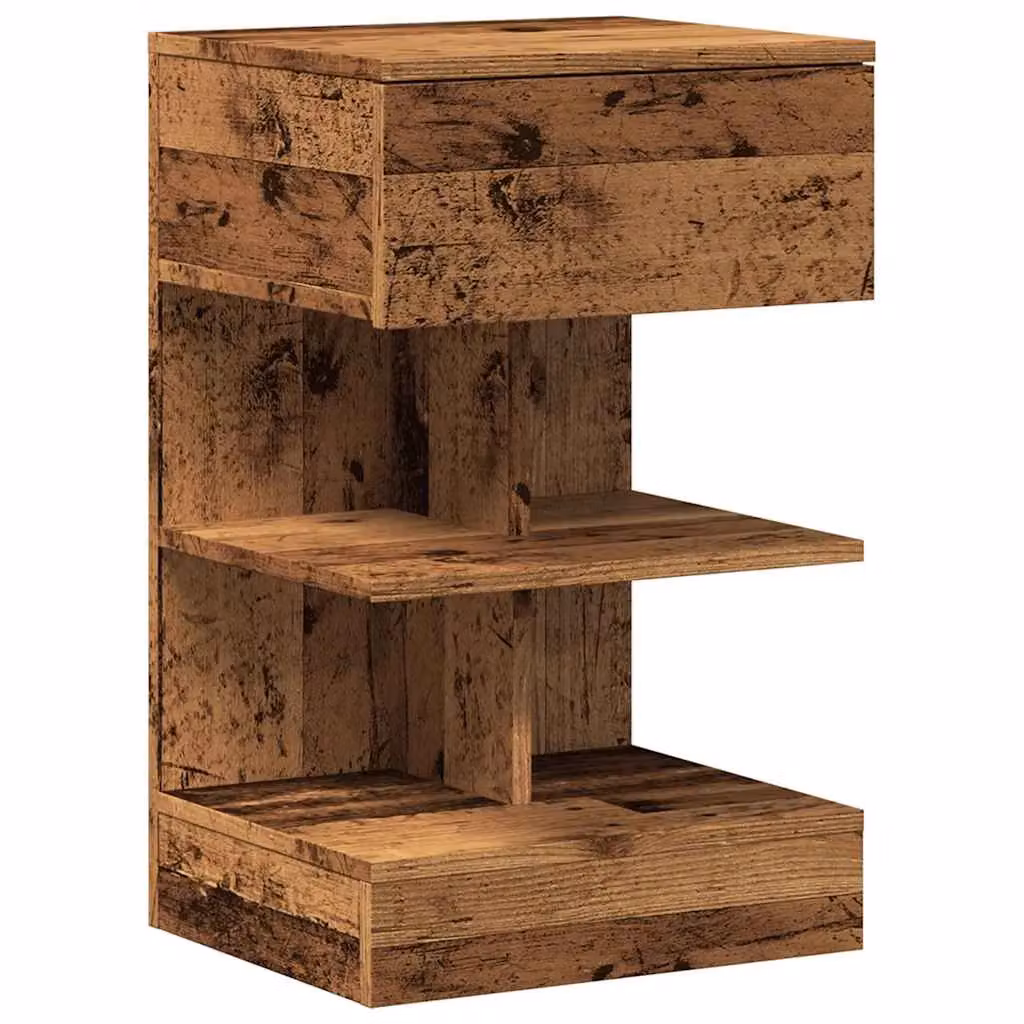 Berkfield Home Bedside Cabinet in Old Wood Brown, W/D/H: 40 x 35 x 65 cm – 2