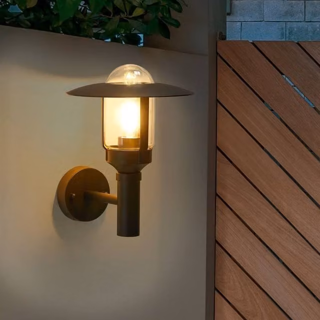 Wyld and Coco Modern Black Aluminium and Glass Outdoor Wall Light