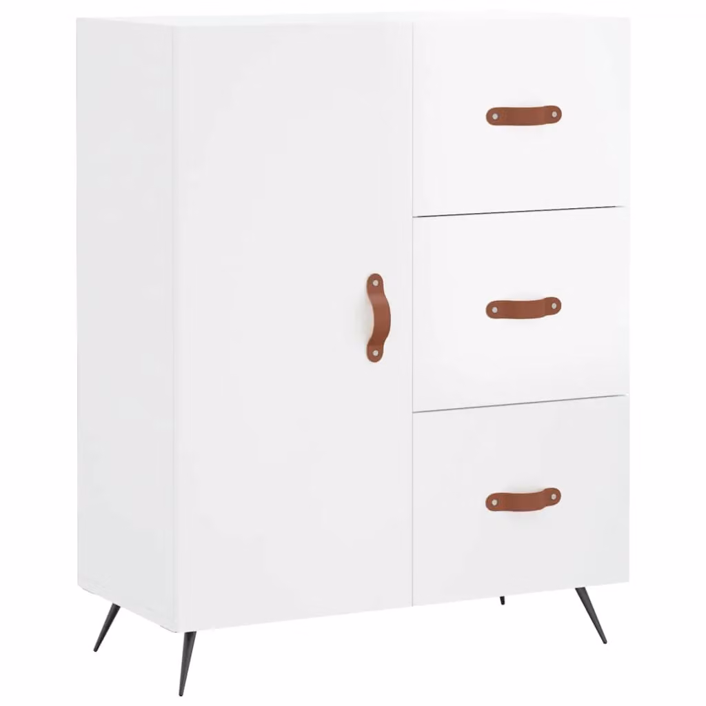 Berkfield Home High Gloss White Sideboard in Engineered Wood W/D/H: 69.5 x 34 x 90 cm – 2