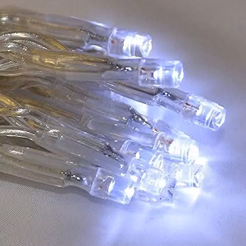 SHATCHI 80 Cool White LED Fairy String Lights with Clear Cable, Battery Operated for Christmas, Weddings, Parties and Garden Decorations – 2