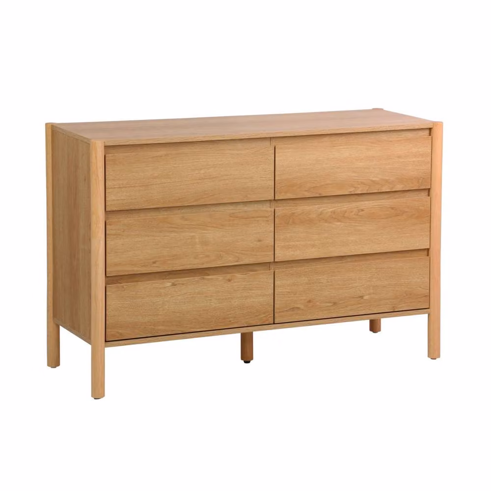 sweeek Modern 6-Drawer Wood Decor Chest in Brown, W/D/H: 120 x 42 x 78.5 cm – 2