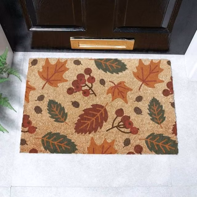 Artsy Mats Autumn Leaves Doormat in Brown and Multicolour, W/D: 60 x 40 cm