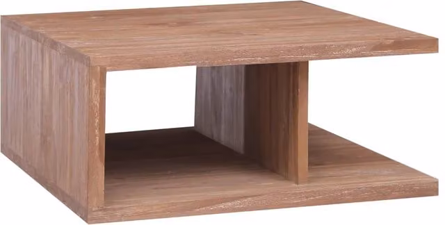 Berkfield Home Rustic Square Coffee Table in Brown Solid Teak Wood, W/D/H: 70 x 70 x 30 cm