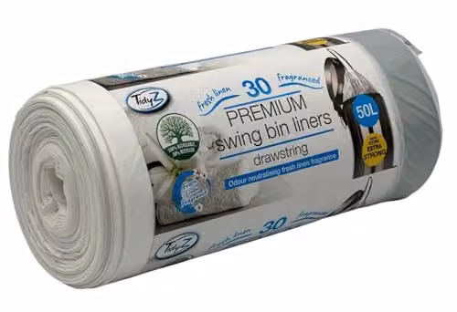 TidyZ 50L Extra Strong Kitchen Bin Liners with Fresh Linen Fragrance, Pack of 30 – 2