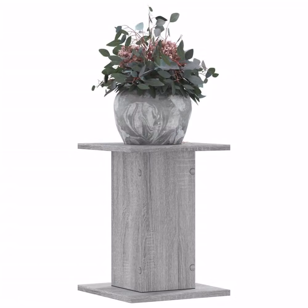 Berkfield Home Set of 2 Grey Sonoma Plant Stands in Engineered Wood, W/D/H: 30 x 30 x 40 cm – 2