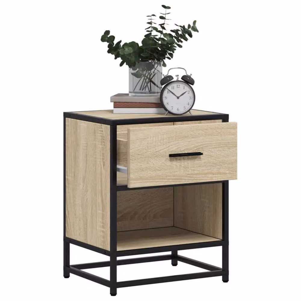 Berkfield Home Set of 2 Sonoma Oak Bedside Cabinets in Light Tan, W/D/H: 40 x 31 x 50 cm – 4