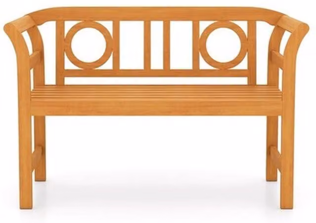 NESTLUNE Acacia Wood 2-Person Garden Loveseat Bench in Brown, W/D/H: 100 x 100 x 100 cm – 1