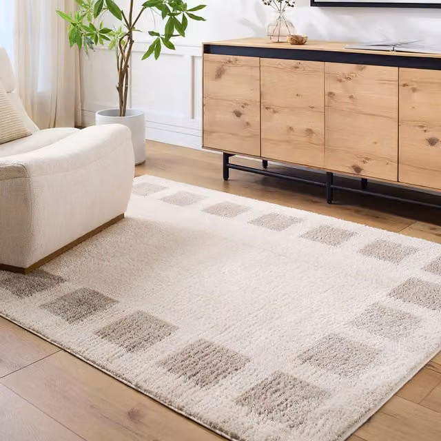 Livabliss Fossay Shag Washable High Pile Modern Rug in Mid Grey, W: 160 cm, D: 215 cm – 1