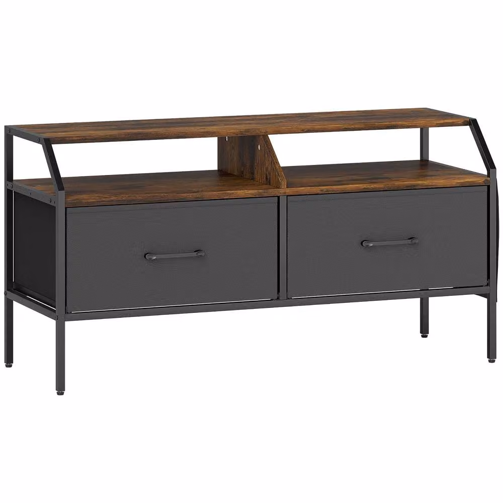 Wyld Haus Avamira Industrial TV Stand in Rustic Brown, W: 98 cm, H: 50.5 cm, D: 35 cm – 2