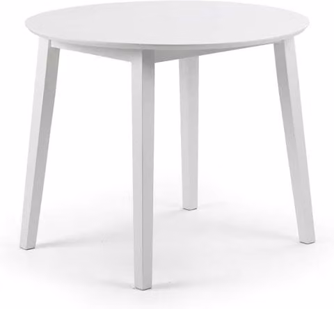 Julian Bowen Coast Round White Drop Leaf Dining Table, W/D/H: 90 x 90 x 75 cm