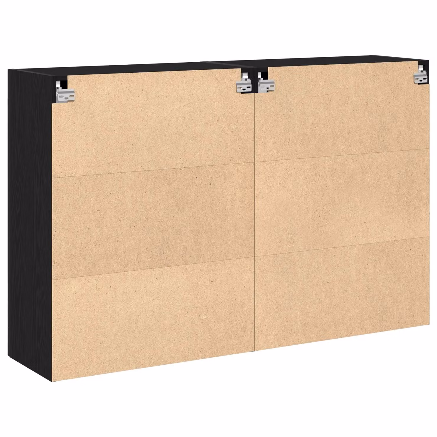 Berkfield Home Set of 2 Modern Wall Mounted Cabinets in Black Oak and Gold – 3