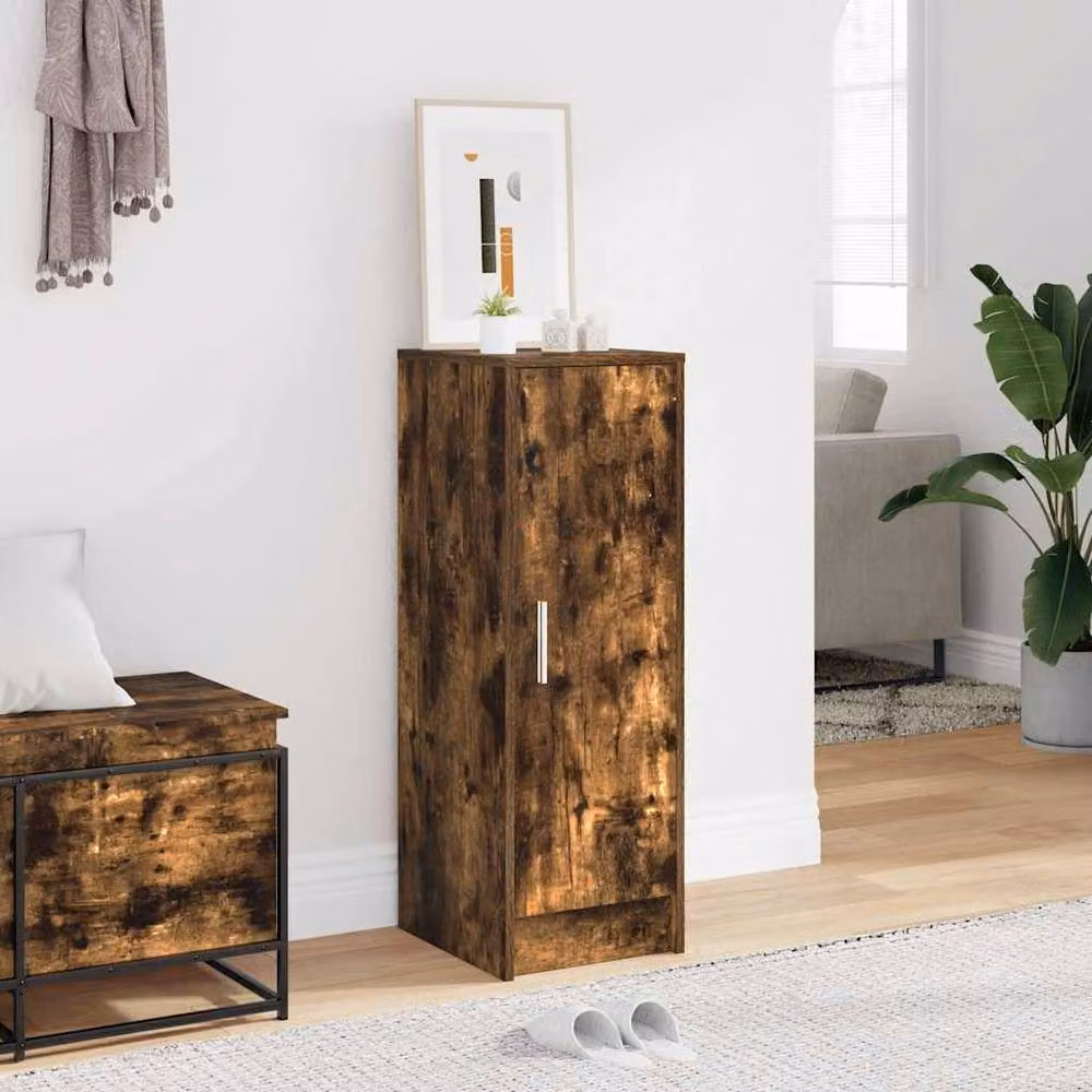 Berkfield Home Smoked Oak Shoe Cabinet in Brown, W/D/H: 32 x 35 x 92 cm – 2