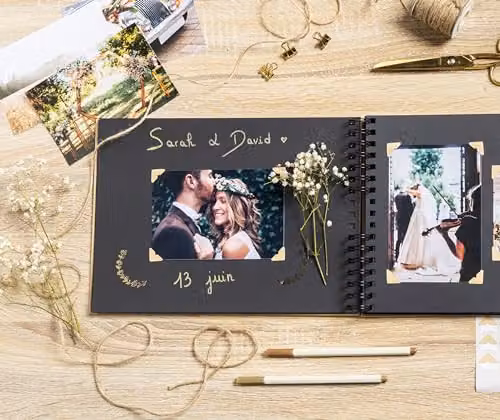 Exacompta SCRAP addict scrapbooking photo album with 70 black pages and 12 metallic ink markers – 5