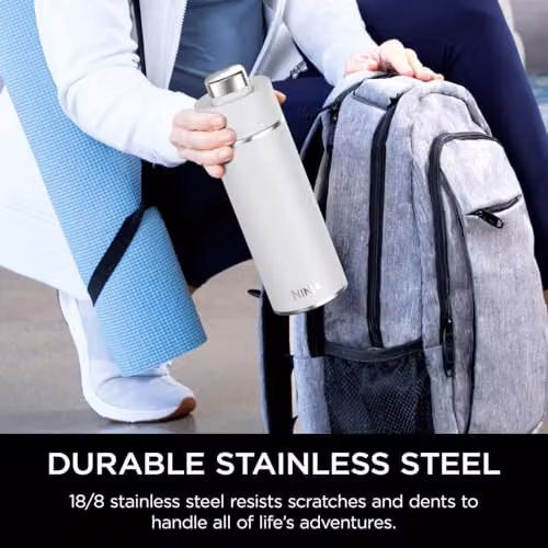 Ninja Thirsti Triple Insulated Stainless Steel Water Bottle and Flask, White, 530 ml – 5