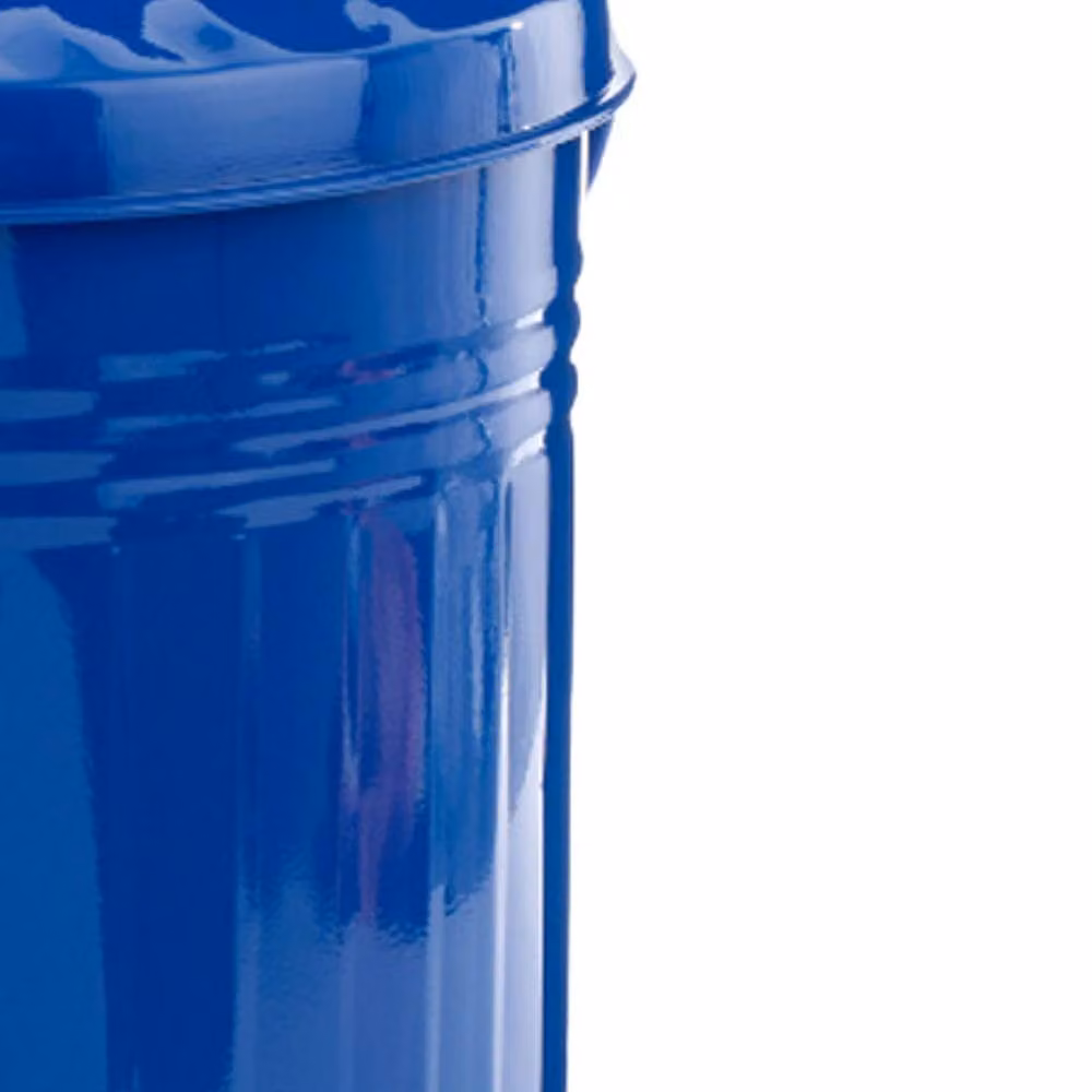 Leecroft Metal Mini Bin with Flip Lid in Blue, W: 30.48 cm x D: 25.4 cm x H: 30.48 cm – 2