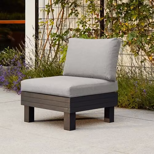 Keter Elements 2 Seater Modular Outdoor Garden Furniture Set with Coffee Table in Graphite and Grey – 4