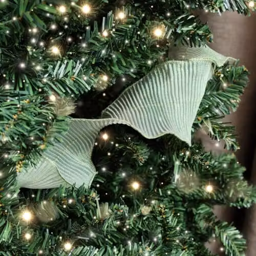Melody Maison Green Sparkle Ruffle Christmas Tree Ribbon, 270 cm – 3