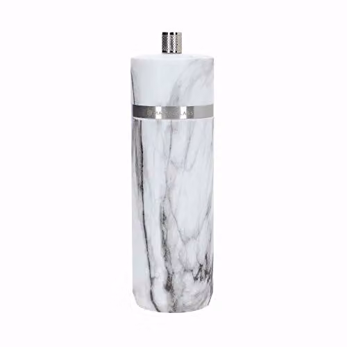 MasterClass Salt or Pepper Grinder in White and Multicolour Marble Effect Plastic and Ceramic