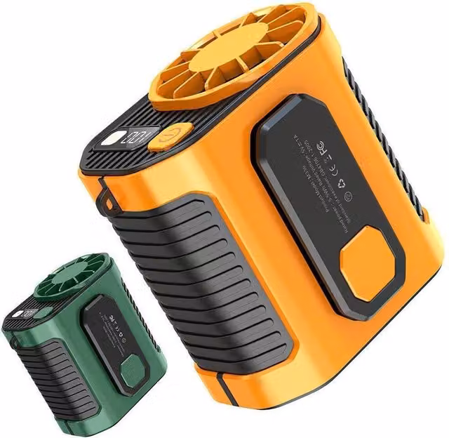 NESTLUNE Orange 5000mAh Portable Waist Clip Fan and Hanging Cooling Fan – 1