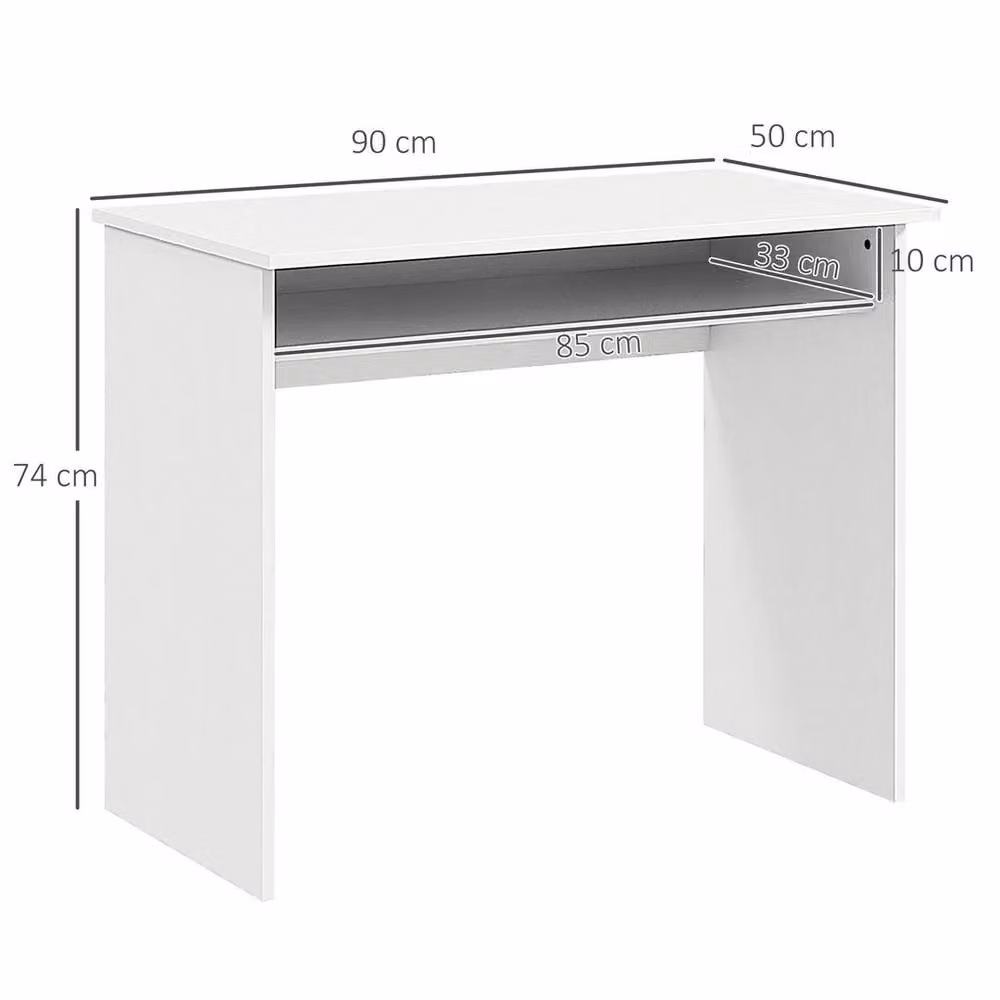 EONLION White Modern Computer Desk for Home Office, Width: 100 cm – 2