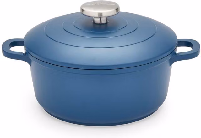 Morphy Richards Blue Ceramic and Cast Aluminium Casserole Dish, 20 cm