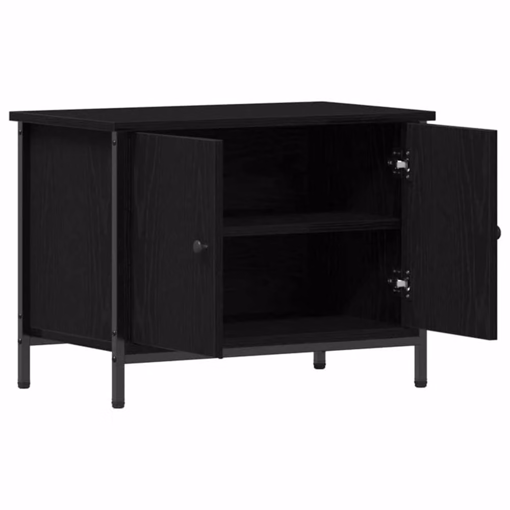 Berkfield Home Black Oak TV Stand, Black Oak Engineered Wood, W: 60 cm, D: 35 cm, H: 45 cm – 4