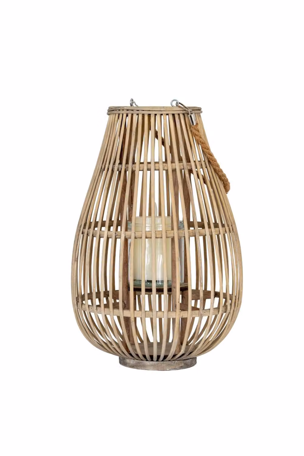 KDMD Medium Ellipse Lantern with Glass Holder in Brown – 2