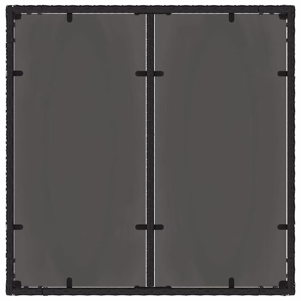 Berkfield Home Square Garden Table with Glass Top in Black Poly Rattan, W/D/H: 90 x 90 x 75 cm – 4