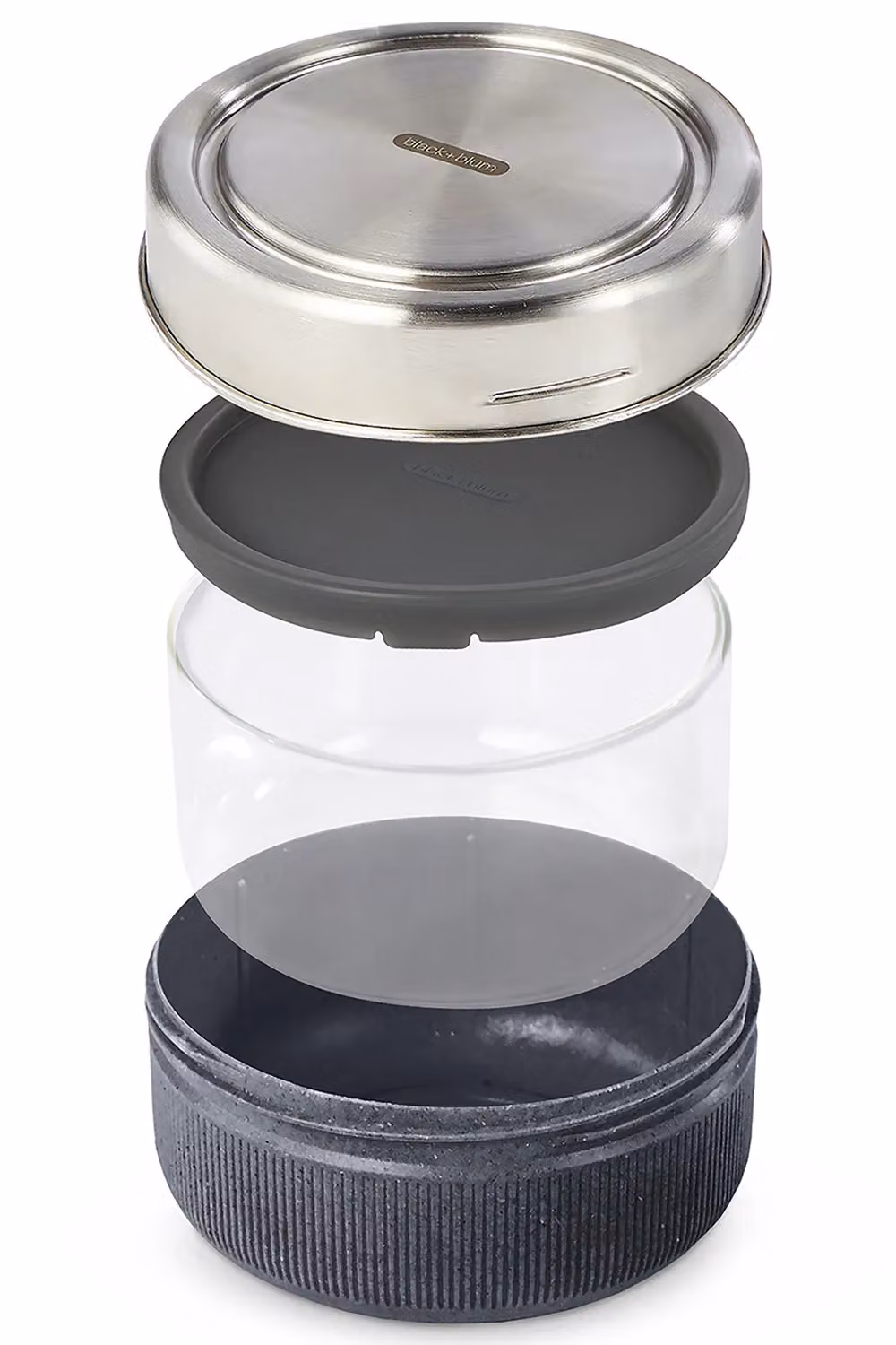 Black + Blum Glass Lunch Bowl in Blue, 0.75 l, Leakproof and Microwave Safe – 6