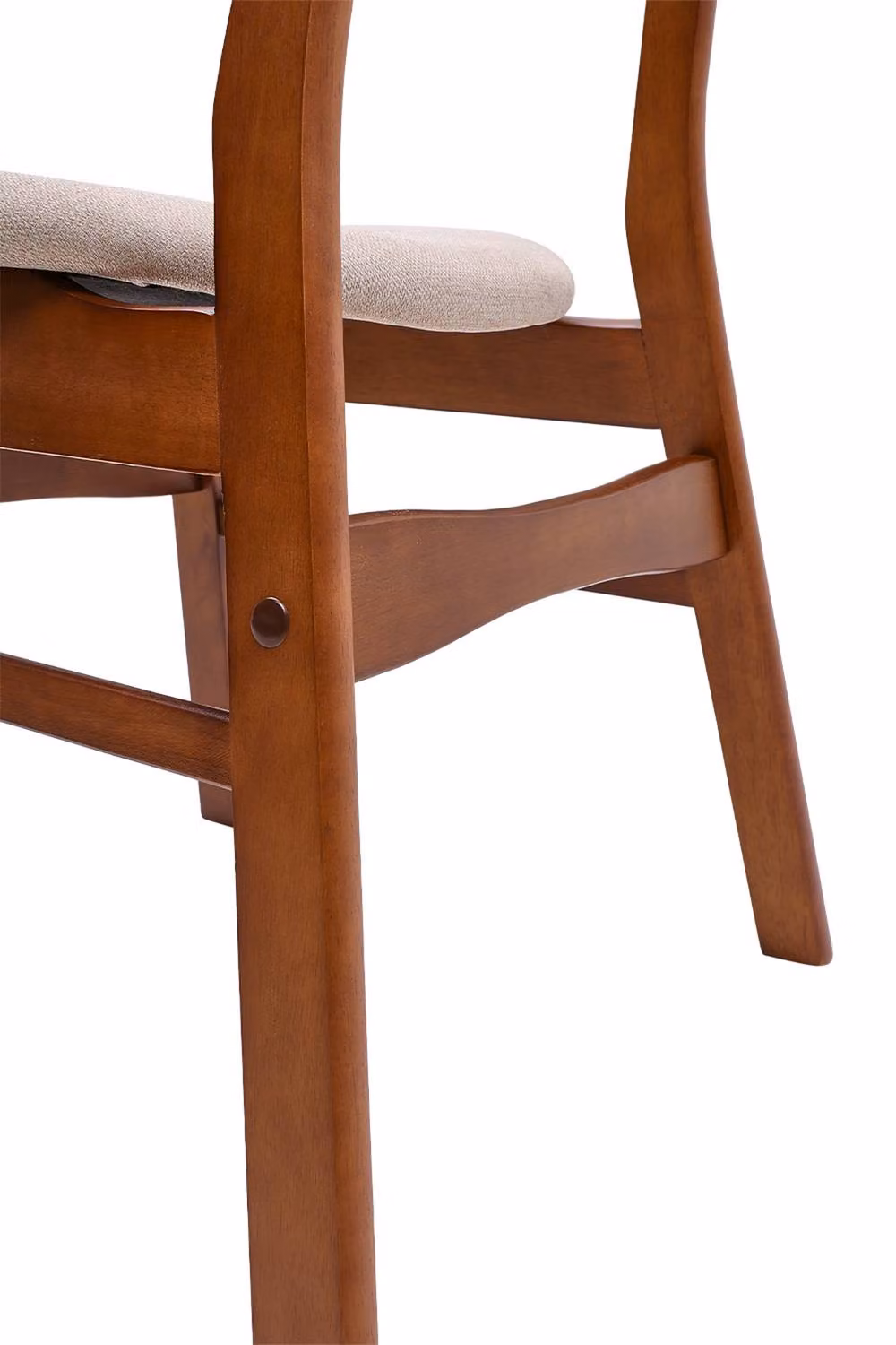 Garden Sanctuary 2-Piece Upholstered Dining Chairs with Rubberwood Legs in Beige and Brown – 5