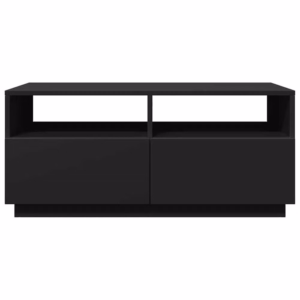 Berkfield Home Modern Coffee Table with LED Lights, Black, W: 90 cm, D: 49 cm, H: 40 cm – 5