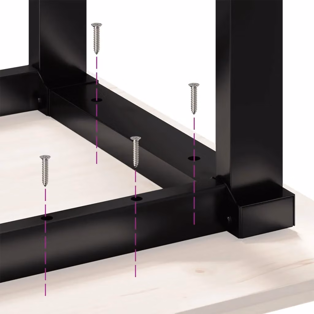 Berkfield Home O-Frame Dining Table Legs in Matt Black Steel, W/D/H: 180 x 80 x 73 cm – 4