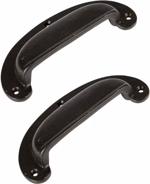 Hammer and Tongs Wide Lipped Cabinet Drawer Handles, Pack of 2, Black and Gold Matt Iron – 5